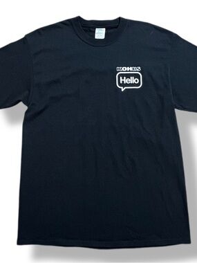 NWOT Kohl's HELLO Logo Employee Uniform Black T Shirt Men's LARGE Port & Company